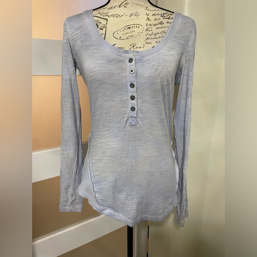 Free People Baby Blue Long Sleeve Henley
Size Small NWOT